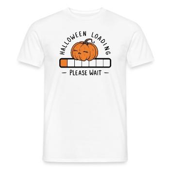 Kürbis Spruch Halloween Loading Please Wait - Männer T-Shirt - Weiß - Vorne - AI Model Male 178 dark (178cm)