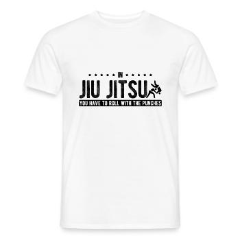 BJJ Jiu Jitsu - Männer T-Shirt - Weiß - Vorne - AI Model Male 178 dark (178cm)