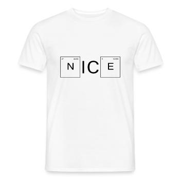 Nice - Men's T-Shirt - white - Front - AI Model Male 178 dark (178cm)