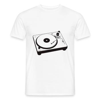 DJ Turntables Tourne-disque Techno - T-shirt homme - blanc - Devant - AI Model Male 178 dark (178cm)