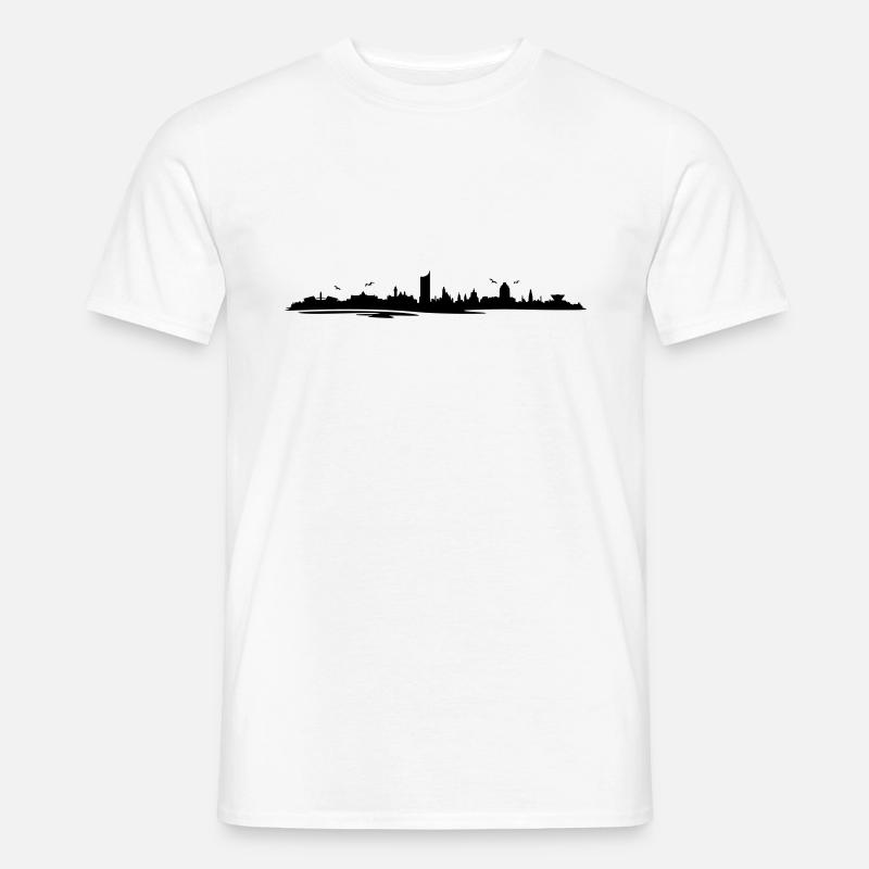 Skyline Leipzig - Männer T-Shirt - Weiß