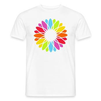 Mandala de fleurs arc-en-ciel - T-shirt homme - blanc - Devant - AI Model Male 178 dark (178cm)