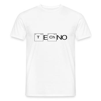 Techno - T-shirt homme - blanc - Devant - AI Model Male 178 dark (178cm)