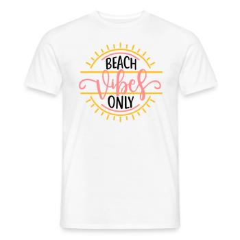 beach vibes only - Men's T-Shirt - white - Front - AI Model Male 178 dark (178cm)