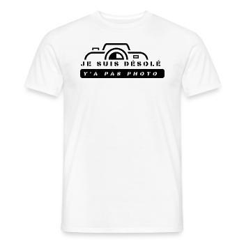 Y'a pas photo - T-shirt homme - blanc - Devant - AI Model Male 178 dark (178cm)
