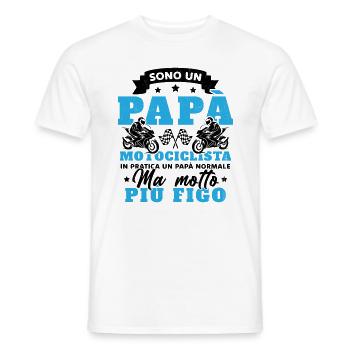 Un père motard et un père normal plus cool - T-shirt homme - blanc - Devant - AI Model Male 178 dark (178cm)