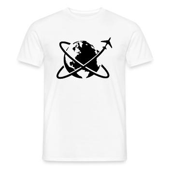 Weltkugel Flugzeug Reise - Männer T-Shirt - Weiß - Vorne - AI Model Male 178 dark (178cm)