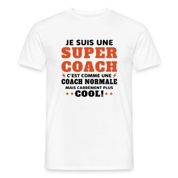 Une Super Coach Idée Femme Cadeau Humour - T-shirt homme - blanc - Devant - AI Model Male 178 dark (178cm)