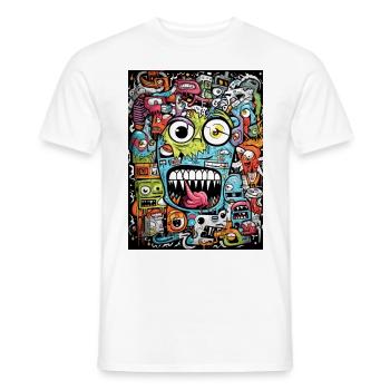 [MB] Panik Face - Männer T-Shirt - Weiß - Vorne - AI Model Male 178 dark (178cm)