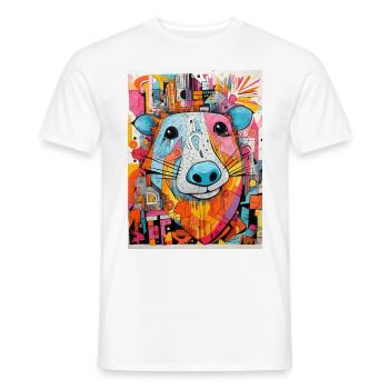 [MB] Gute Laune Bär - Männer T-Shirt - Weiß - Vorne - AI Model Male 178 dark (178cm)
