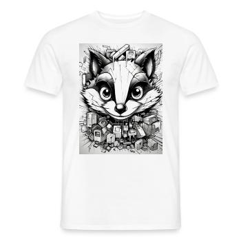 [MB] Fröhlicher Waschbärzauber - Männer T-Shirt - Weiß - Vorne - AI Model Male 178 dark (178cm)
