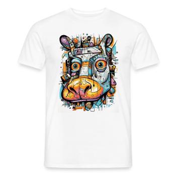Smiling hippopotamus - Men's T-Shirt - white - Front - AI Model Male 178 dark (178cm)