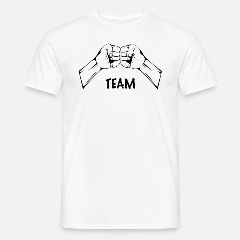 Hände Team Faust Geschenk Idee - Männer T-Shirt - Weiß