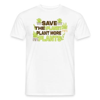 Save The Planet Plant More Plants - Männer T-Shirt - Weiß - Vorne - AI Model Male 178 dark (178cm)