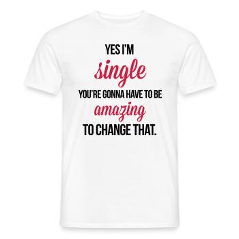 Single - Männer T-Shirt - Weiß - Vorne - AI Model Male 178 dark (178cm)