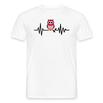 Eule - Männer T-Shirt - Weiß - Vorne - AI Model Male 178 dark (178cm)