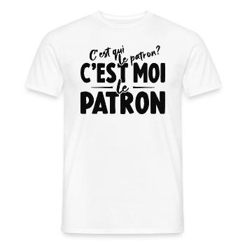 C'est Qui Le Patron C'est Moi Le Patron - T-shirt homme - blanc - Devant - AI Model Male 178 dark (178cm)