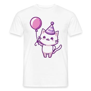 Cat Birthday Baby - Men's T-Shirt - white - Front - AI Model Male 178 dark (178cm)