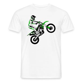 Motocross - Moto Cross - Supercross - MX - SX - Männer T-Shirt - Weiß - Vorne - AI Model Male 178 dark (178cm)