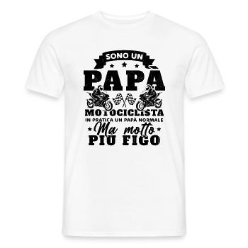 Un père motard et un père normal plus cool - T-shirt homme - blanc - Devant - AI Model Male 178 dark (178cm)