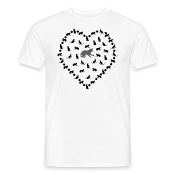 Katzen im Herz grau Katze Liebe Geschenk S - Männer T-Shirt - Weiß - Vorne - AI Model Male 178 dark (178cm)