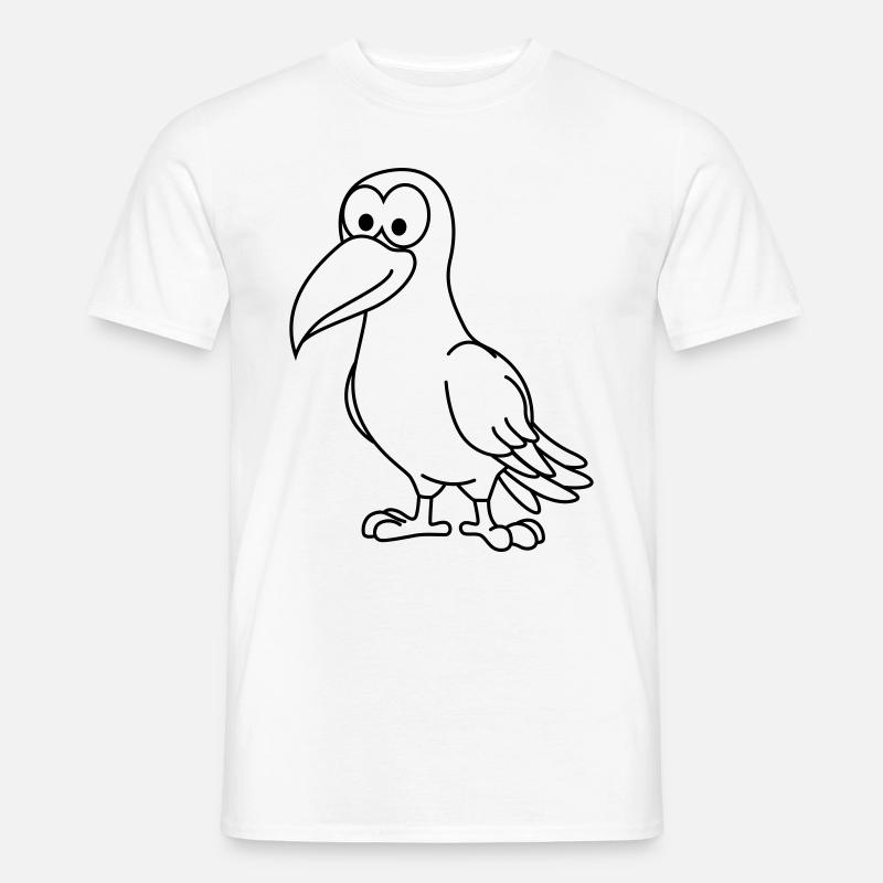 Krähe Comic Tier - Männer T-Shirt - Weiß