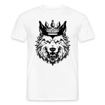 Roi tête de couronne de loup - T-shirt homme - blanc - Devant - AI Model Male 178 dark (178cm)