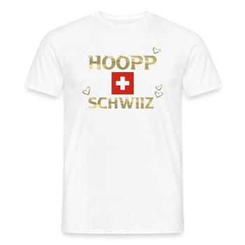 Hopp Schwiiz - Männer T-Shirt - Weiß - Vorne - AI Model Male 178 dark (178cm)