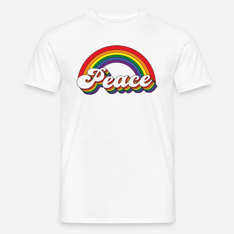 Peace Rainbow - Männer T-Shirt - Weiß