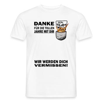 Danke Jobwechsel wir werden dich vermissen Rentner - Männer T-Shirt - Weiß - Vorne - AI Model Male 178 dark (178cm)
