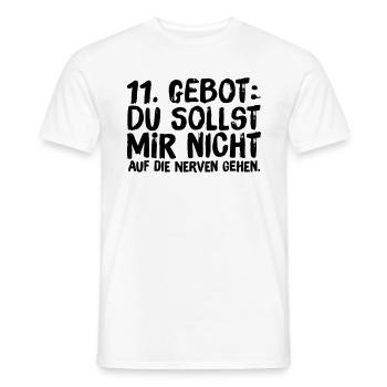 11. Gebot Du sollst mir nicht auf die Nerven gehen - Männer T-Shirt - Weiß - Vorne - AI Model Male 178 dark (178cm)