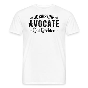 Je Suis Une Avocate Qui Déchire - T-shirt homme - blanc - Devant - AI Model Male 178 dark (178cm)