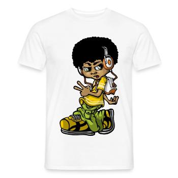 VIntage hip hop b-boy - Men's T-Shirt - white - Front - AI Model Male 178 dark (178cm)