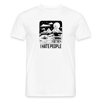 I hate people i hate people camping gift - Men's T-Shirt - white - Front - AI Model Male 178 dark (178cm)