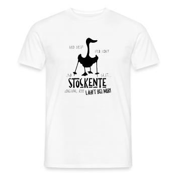 Stockente Silhouette Läuft Bei Dir Nordic Walking - Männer T-Shirt - Weiß - Vorne - AI Model Male 178 dark (178cm)