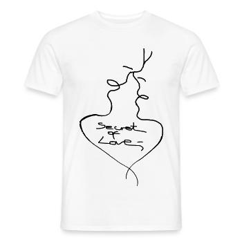 Secret of Love – Minimal Line Art Heart Design - Männer T-Shirt - Weiß - Vorne - AI Model Male 178 dark (178cm)