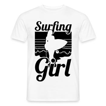 Surfing Girl - Men's T-Shirt - white - Front - AI Model Male 178 dark (178cm)
