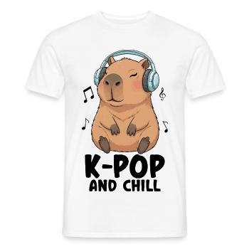 K-Pop And Chill - Men's T-Shirt - white - Front - AI Model Male 178 dark (178cm)