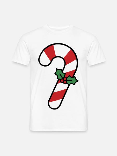 Zuckerstangen-Weihnachtssüßigkeiten - Männer T-Shirt - Weiß