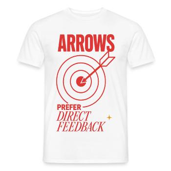Bogenschießen – Arrows Prefer Direct Feedback - Männer T-Shirt - Weiß - Vorne - AI Model Male 178 dark (178cm)