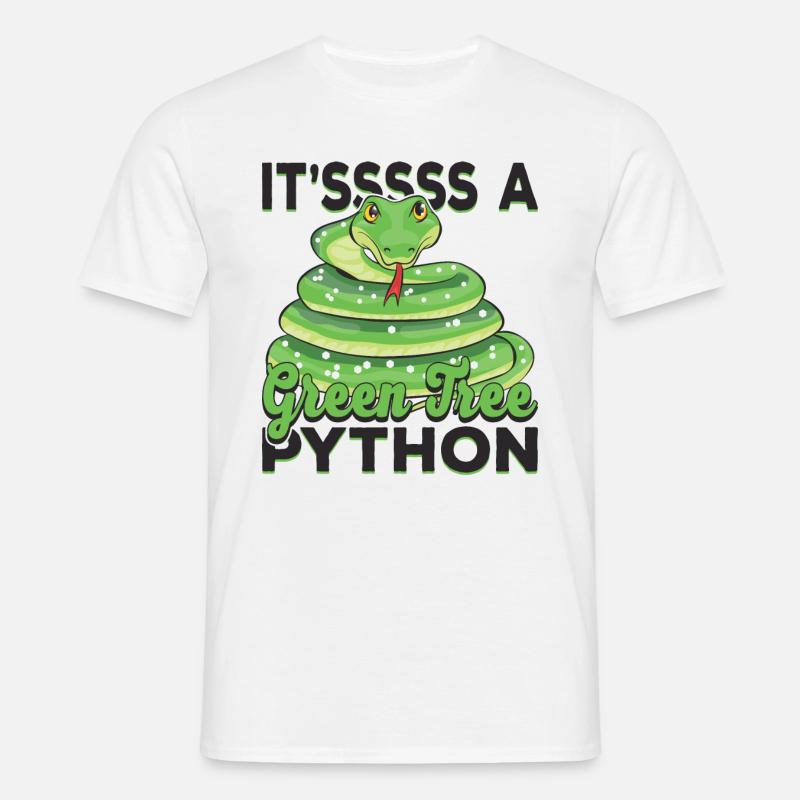It'sssss a Green Tree Python - Men's T-Shirt - white