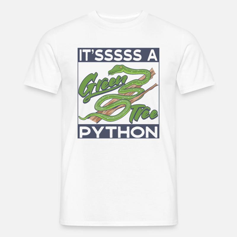 Es ist eine grüne Baumpython - Männer T-Shirt - Weiß