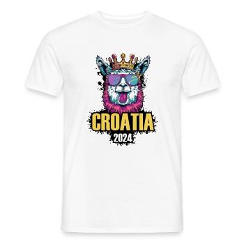 Croatia 2024 Alpaka Party Urlaub - Männer T-Shirt - Weiß - Vorne - AI Model Male 178 dark (178cm)