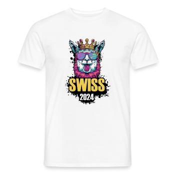 Switzerland 2024 Alpaca Party Holiday Swiss - Men's T-Shirt - white - Front - AI Model Male 178 dark (178cm)