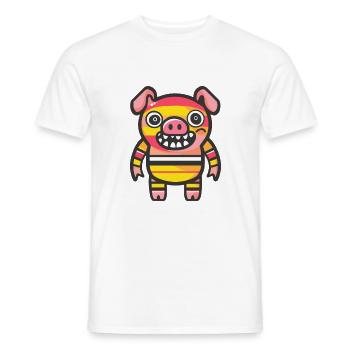 Cochon Halloween Bande dessinée Drôle - T-shirt homme - blanc - Devant - AI Model Male 178 dark (178cm)