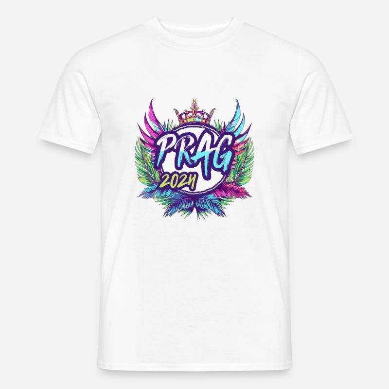 Prag 2024 Bunt - Männer T-Shirt - Weiß