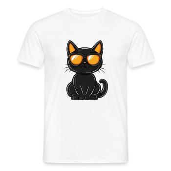 Katze Halloween Kater Cool - Männer T-Shirt - Weiß - Vorne - AI Model Male 178 dark (178cm)
