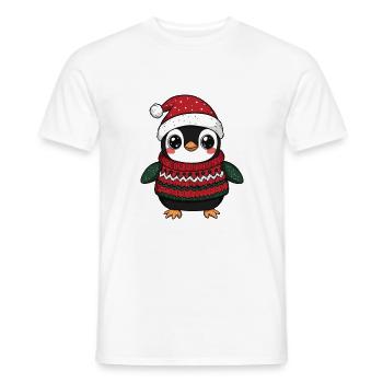 Pinguin Weihnachten - Männer T-Shirt - Weiß - Vorne - AI Model Male 178 dark (178cm)