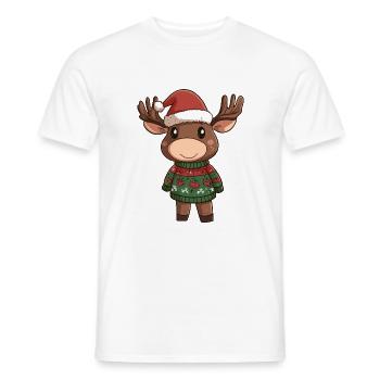 Elch Weihnachten - Männer T-Shirt - Weiß - Vorne - AI Model Male 178 dark (178cm)