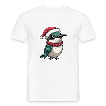 Hummingbird Bird Christmas - Men's T-Shirt - white - Front - AI Model Male 178 dark (178cm)